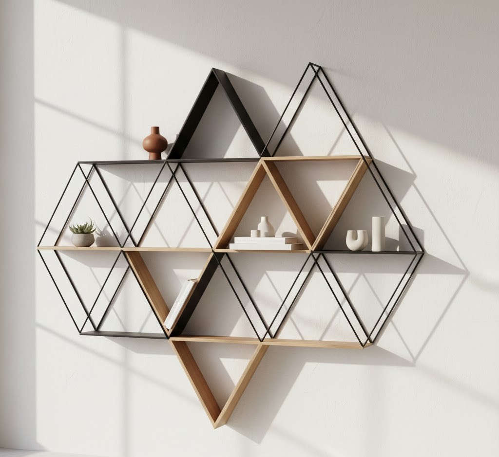 Triangular wall rack